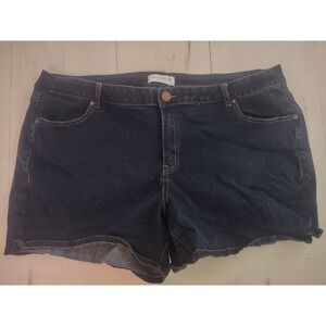 Lane Bryant Denim Stretchy Shorts Size 22 Dark‎ Wash 4 Pocket